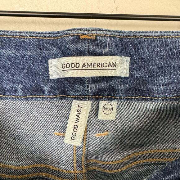 Good American Good Waist Chewed Hem High Waist Distressed Skinny Jeans - Picture 8 of 9